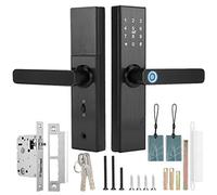 Yallmie Smart Door Lock, Fingerprint Door Lock with Handle Keypad Bluetooth App Key Digital Code Smart Lock, Keyless Entry Door Locks for Aluminum Wooden Front Door, Wifi Touch Screen Password IC Card