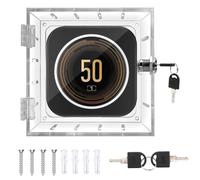 Yallmie Thermostat Lock Box With Key, Thermostat Cover With Lock Thermostat Guard, Thermostat Protector Cover Clear Square Thermostat Lockbox, Fits Thermostats Smaller Than 4.72X5.62X1.77In