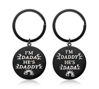 YALLNASL Lgbt Chrismas Fathers Day Mothers Day Gifts for Lesbian Gay Dad Mom Lgbtq Matching Gifts for Couple Keychain Set, Gay Dads, S