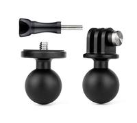 YALLSAME 1'' Ball Adapter with 1/4"-20 Threaded Stud for Action Camera, Ball Mount Adapter for GoPro/Insta360/DJI OSMO/AKASO with Thumb Screw, Fit for RAM Ball Head Mounts B Size Double Socket Arm