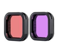 YALLSAME 2-Pack Snorkel Lens Filter Set for GoPro Hero 12 11 10 9 Black | Red & Magenta Underwater Filters for Go Pro 9 10 11 12 for Snorkeling Shallow Dive Recording, Color Correction