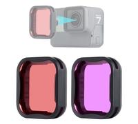 YALLSAME 2-Pack Snorkel Lens Filter Set for GoPro Hero 7 6 5 Black | Red & Magenta Underwater Filters for Go Pro 5 6 7 for Snorkeling/Shallow Dive Photography Color Correction