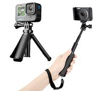 YALLSAME 23.5cm/9.2'' Mini Selfie Stick Tripod for GoPro Hero 13 12 11 10 9 8, Portable Handle Grip Action Camera Selfie Stick for DJI Osmo Action 5/4/3/2/1/AKASO, Extension Pole Tripod for GoPro Max