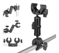 YALLSAME Double Super Clamp Camera Mount with Magic Arm for Chair/Photography Reflector/Light/Pole, Umbrella Clamp with 360° Rotation Double Ball Head Adapter for Golf Push Carts/Strollers/Wagons