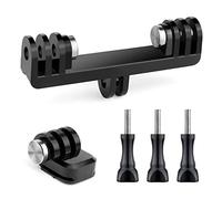 YALLSAME Dual Twin Mount Adapter for GoPro Hero 13 12 11 10 9 8 7 6 5 4 3 Mini Bones Session Max Lit Hero DJI Osmo Action Camera with 2 in 1 Tripod Mount & Screw Accessories for Go Pro Action Camera