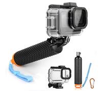 YALLSAME Waterproof Case with Floating Handle for GoPro Hero 13 12 11 10 9 | 196FT Underwater Protective Housing Dive Shell with HD Glass Lens & Dual Cold Shoes for Scuba Diving/Snorkeling Photography