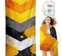 YALNSENN Beach Towels For Adults Large 40 x 80Inch Grey Girl Lightweight Microfibre Beach Towel Stripe With Portable Pouch, Sand Free Absorbent Quick Dry for Pool, Gym, Travel Summer SYL5 0-9
