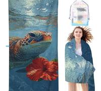 YALNSENN Microfiber Beach Towel Blue 36 x 80in Compact Lightweight, Sea Turtles Beach for Adults Oversized Sand Free Soft Ldeal Travel Towel Quick Dry for Swimming Yoga Camping Gym SYL7 B-O