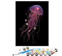 YALNSENN Paint by Numbers, 40x54inch Large Paint by Numbers for Adults Pink Jellyfish, DIY Oil Paintings Crafts Hobbies for Women Gifts with 3 Brushes and 36 Acrylic Pigment Home Wall Decor SYLWK292