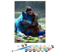 YALNSENN Paint by Numbers for Adults, DIY Painting Wolf Woman Paint by Numbers for Beginners Kits, Oil Paintings Crafts Adults Hobbies for Women Gifts, Home Wall Decor 12 x 16 in SYLWK414