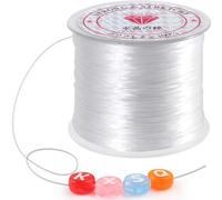 YALOJE 0.8mm Elastic String, Strong Stretchy Bracelet String for Jewelry Making, 100 Meters Clear Crystal Rubber Bead Cord for Necklaces, Bracelet, Beading (1pcs)