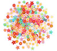 YALOJE 100pcs Mini Resin Flowers, 5 Styles Mixed Colors Flat Back Flower Decorations for Jewelry Making Phone Case Charm DIY Craft