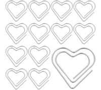 YALOJE 20pcs Mini Heart Shape Paper Clips, Sliver Fancy Paperclips, Cute Love Heart Metal Bookmarks, Decorative Paper Clamps Holders for Document, Office, Home