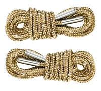 YALOJE 2pcs Rhinestone Glitter Shoelace, Crystal Round Hoodie String Ropes, Replacement Drawstring Cords for Sneakers, Gold -47", 47"