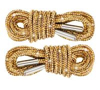 YALOJE 2pcs Rhinestone Glitter Shoelace, Crystal Round Hoodie String Ropes, Replacement Drawstring Cords for Sneakers, Gold -55", 55"