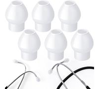 YALOJE 6pcs Stethoscope Ear Tips Replacement, Silicone Stethoscope Ear Pieces, Pliable Noise Reduction Earplugs Soft-Sealing Earbuds for Doctors, Compatible with MDF, ADC -White
