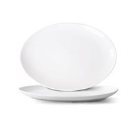 YALONG Serving Platters Set of 2 - 16 Inch Oval White Serving Platters, Large Porcelain Serving Platter Set for Party, Appetizers, Charcuterie, Sushi & Dessert, Microwave & Dishwasher Safe