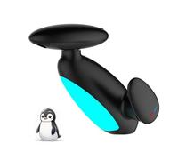 Yalsfowe LED Bathroom Sink Faucet with Pull Out Sprayer, 4 in 1 Waterfall Bathroom Faucet Modern, Single Hole Bathroom Faucet with LED Light, Fountain Faucet,Black