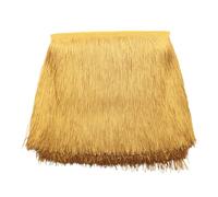 Yalulu 10 Meters 20 CM Width Polyester Latin Fringe Tassel Trimming Lace DIY Latin Macrame Samba Dance Dress Stage Clothes Curtain Trim (Gold)