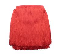 Yalulu 10 Meters Long 30 CM Wide Polyester Latin Fringe Tassel Trimming Lace DIY Latin Macrame Samba Dance Dress Stage Clothes Curtain Trim (Red)