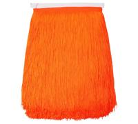 Yalulu 10 Meters Long 30 CM Wide Polyester Latin Fringe Tassel Trimming Lace DIY Latin Macrame Samba Dance Dress Stage Clothes Curtain Trim (Orange)