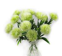 Yalulu 10 Pcs Dandelion Artificial Flowers Plants Bouquet Plastic Flower for Home Decoration/Wedding Decor (White)