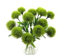 Yalulu 10 Pcs Dandelion Artificial Flowers Plants Bouquet Plastic Flower for Home Decoration/Wedding Decor (Green)