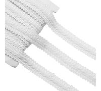 Yalulu 10 Yards Gimp Braid Trim, 1.5cm Embroidery Trimming Decrative Woven Fabric Lace Upholstery Trim for Garment Curtain DIY Sewing Crafting (White)