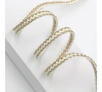 Yalulu 10 Yards Metallic Braid Lace Trim Wave Edging Twined Ribbons Woven Gimp Webbing Trimming for Curtain Lampshades Costume DIY Crafts (White)