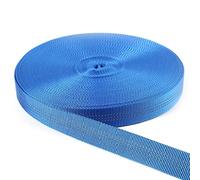 Yalulu 10 Yards Nylon Tubular Webbing Tape, Reflective Double-Layer Multi-Purpose Webbing Tape, Safety Belt Strap Pet Leash Backpack Band Sewing Accessories (Blue)