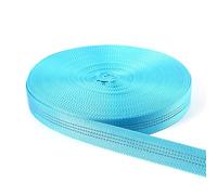 Yalulu 10 Yards Nylon Tubular Webbing Tape, Reflective Double-Layer Multi-Purpose Webbing Tape, Safety Belt Strap Pet Leash Backpack Band Sewing Accessories (Sky Blue)