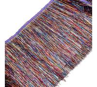 Yalulu 2 Meters 20cm Wide Lace Fringe Trim Tassel Fringe Trimming Sewing Edge Sew Craft Decorative Ribbon for DIY Latin Dress Stage Clothes Accessories Lace Ribbon (Mixed Colour)