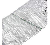Yalulu 2 Meters 20cm Wide Lace Fringe Trim Tassel Fringe Trimming Sewing Edge Sew Craft Decorative Ribbon for DIY Latin Dress Stage Clothes Accessories Lace Ribbon (Silver)