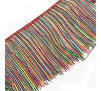 Yalulu 2 Meters 20cm Wide Lace Fringe Trim Tassel Fringe Trimming Sewing Edge Sew Craft Decorative Ribbon for DIY Latin Dress Stage Clothes Accessories Lace Ribbon (Rainbow)