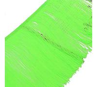 Yalulu 2 Meters 20cm Wide Lace Fringe Trim Tassel Fringe Trimming Sewing Edge Sew Craft Decorative Ribbon for DIY Latin Dress Stage Clothes Accessories Lace Ribbon (F Green)