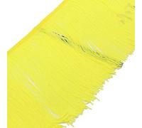 Yalulu 2 Meters 20cm Wide Lace Fringe Trim Tassel Fringe Trimming Sewing Edge Sew Craft Decorative Ribbon for DIY Latin Dress Stage Clothes Accessories Lace (Yellow)