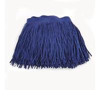 Yalulu 2 Meters Fringe Tassel Trim, Faux Suede Leather Tassel Ribbon, Tassel Fringe Lace Ribbon for DIY Sewing Craft Garment Handbag Hem Accessories (Purple-Blue)