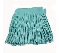Yalulu 2 Meters Fringe Tassel Trim, Faux Suede Leather Tassel Ribbon, Tassel Fringe Lace Ribbon for DIY Sewing Craft Garment Handbag Hem Accessories (Lake Blue)
