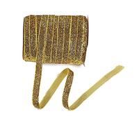 Yalulu 20 Yards 3/8" Width 10mm Handmade Sparkle Glitter Metallic Velvet Ribbon Handmade Ribbon for Hair Bows Gift Wrapping DIY Crafts Wedding Party Sewing Accessory (Gold)