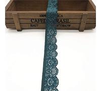 Yalulu 20 Yards Floral Lace Fabric Stretch Elastic Ribbon Trim Lace for Sewing Underwear Garment Headbands Crafts Making (Dark Green)