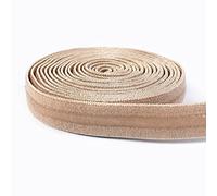 Yalulu 20 Yards Silicone Non-Slip Elastic Band, 10mm Stretch Non-Slip Strap Rubber Band for Underwear, Bra, DIY Craft Accessories (Beige)