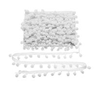 Yalulu 20Yards Mini Pom Pom Trim Ball Fringe Ribbon DIY Sewing Accessory Lace Trim for Pillow Curtains Home Decoration (White)