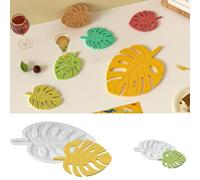 Yalulu 2pcs Monstera Coaster Resin Moulds, Leaf Tray Resin Casting Mould, Coasters Silicone Mold for Tea, Wine Glass, Drinks, Desktop Decor