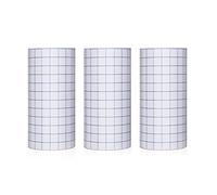 Yalulu 3 Rolls, 30 x100 cm per Roll Clear Transfer Vinyl Paper with Grid, Adhesive HTV Iron On Vinyl Transfer Tape Backed Vinyl Roll for T-Shirts, Hat, Clothing, Decals, Silhouette Cameo, Letters