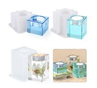 Yalulu 3Pcs Tealight Candle Holder Silicone Mould Candlestick Epoxy Resin Molds, Tea Light Candle Holder Silicone Molds