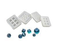 Yalulu 4Pcs Round Square Silicone Bead Mold Mould with Hanging Holes for Jewelry Pendant Bangle Bracelet Making Mold DIY Hand Craft Tool