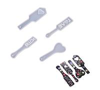 Yalulu 4pcs Serving Tray Resin Casting Mold, Shot Glass Tray Silicone Mold Flight Paddle Serving Board Epoxy Casting Mold Jewelry Making Supplies Art Craft Mould Home Decoration