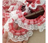 Yalulu 5 Meters Ruffle Trim 3D Pleated Lace Edge Trimmings Fabric Embroidered Ribbon Gathered Trim for Dress Embellishment Decoration Sewing