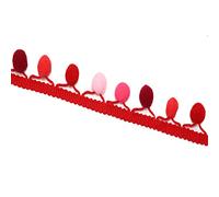 Yalulu 5 Yards Rainbow Pom Pom Lace Tassel Pompom Trim Balls Fringe Ribbon Apparel Fabric Cord DIY Craft Sewing Trimming (Red)