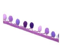 Yalulu 5 Yards Rainbow Pom Pom Lace Tassel Pompom Trim Balls Fringe Ribbon Apparel Fabric Cord DIY Craft Sewing Trimming (Purple)